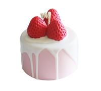 Bougie D'aromathérapie Gâteau Fraise Crème en Paraffine, Décoration | Bougie Décorative Parfumée, Forme Gâteau, Présent Prêt à Offrir, pour Dîner Romantique et Anniversaire