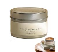 Bougie d'aromathérapie - Lumière en étain avec coton - Bougie parfumée au soja - Parfum végétal - Design bocal en étain à combustion prolongée | Convient pour la maison