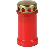 Bougie de cimetière rouge 50h avec couvercle