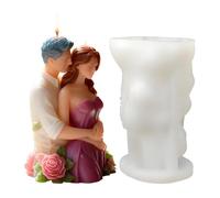 Bougie de couple, ensemble de moules en silicone, conception à dégagement facile de petite taille, caractéristique du matériau en silicone, moule à bougie de couple 3D, pour femmes hommes débutants ma