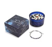 Bougie de Cristal du Zodiaque - Taureau - Bracelet Pierres Précieuses Lapis-Lazuli & Agate Mousse - Parfum Patchouli Terreux - Cadeau Astrologique