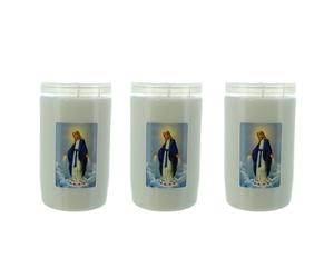 Bougie de dévotion 3 jours Vierge Miraculeuse - Bougie Chrétienne - Culte Chrétien en Cire végétale