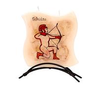 Bougie de excellente qualité, base métallique, 16 x 16cm signe: Sagittaire