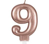 Bougie de fête Rose Or Nombre zéro Gâteau d'anniversaire Décoration Célébrant Unique Élégant Highlight Métallique Brillant, Couleur : RoseÉgold
