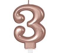 Bougie de fête Rose Or Nombre zéro Gâteau d'anniversaire Décoration Célébrant Unique Élégant Highlight Métallique Brillant, Couleur : RoseÉgold