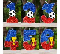 Bougie de Football numéro 0-9 pour garçons, décoration de gâteau d'anniversaire, décoration de gâteau de fête d'anniversaire de Football, décor de réception-cadeau pour bébé, cadeau CC-8