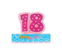 Bougie de gâteau jubilé rose - 18ème Godan Matériau: : Cire, Couleur : Multicolore, Hauteur: : 9,3cm
