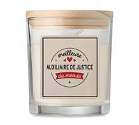 Bougie de la Meilleure Auxiliaire de justice du monde 1- Candle - Idée Bougie Cadeau Personnalisable Cadeau Anniversaire Fête Original Famille Travail Départ Collègue Retraite Noël.