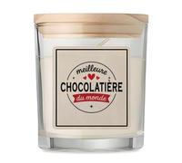 Bougie de la Meilleure Chocolatière du monde 1- Candle - Idée Bougie Cadeau Personnalisable Cadeau Anniversaire Fête Original Famille Travail Départ Collègue Retraite Noël.