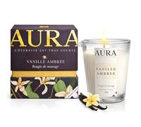 Bougie de Massage AURA Premium Vanille Ambrée | Fabrication Française à Grasse Cire de Soja & Cire d’Abeille - Huile de Coco Naturelle - Plaisir Sensuel Relaxant Corps & Couple Idée Cadeau
