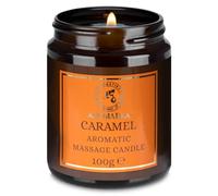 Bougie de Massage Caramel 100g - Bougie de Cire de Soja - Bougie aux Huiles de Noix de Coco et d'Amande - Oléorésine de Vanille - Massage Relaxante - Calmant - Beauté - Aromathérapie