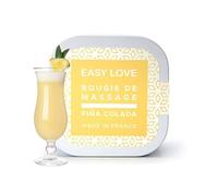 Bougie de Massage Easy Love - Parfum Pina Colada - 54g - Huile de Massage Tiède Gourmande - Ingrédients Naturels - Made in France - Format Nomade - Sensualité et Détente