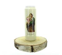 Bougie de neuvaine de Saint Joseph - 17,5cm - Bougie Neuvaine - Culte Chrétien en Cire végétale