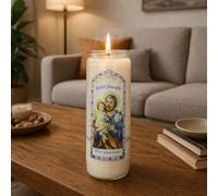 Bougie de neuvaine de Saint Joseph - avec prières - Bougie Neuvaine - Culte Chrétien en Cire végétale