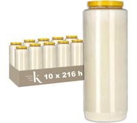 Bougie de neuvaine KRISTEN 9 jours - blanc - lot de 10