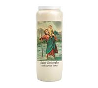 Bougie de neuvaine Saint Christophe 100% végétale blanche