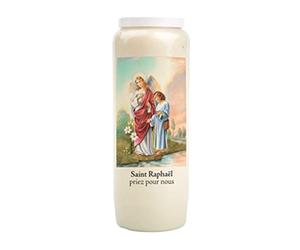 Bougie de neuvaine Saint Raphael 100% végétale blanche