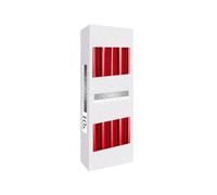 Bougie de Noël conique Ø 2,3 x 24,5 cm rouge métallique 10 pcs