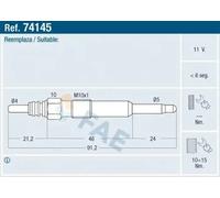 Bougie de préchauffage 74145 FAE pour AUDI SEAT VW SKODA VOLVO RENAULT OPEL FORD