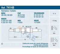 FAE 74148 Bougie de préchauffage