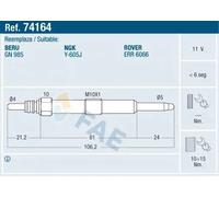FAE 74164 Bougie de préchauffage pour LAND ROVER Defender SUV (L316)