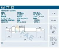 FAE Bougie de préchauffage pour ISUZU OPEL GENERAL MOTORS 74182