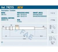 Bougie de préchauffage 74215 FAE pour SMART CITY-COUPE CABRIO FORTWO Coupé