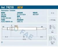 Bougie de préchauffage 74218 FAE pour LAND ROVER JAGUAR PEUGEOT VOLVO CITROËN