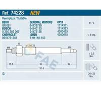FAE Bougie de préchauffage pour ISUZU OPEL CHEVROLET GENERAL MOTORS 74228