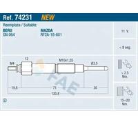 Bougie de préchauffage 74231 FAE pour MAZDA 323 S VI A trois volumes 626 V 5