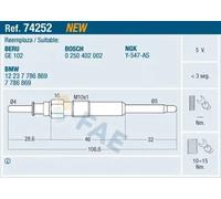 FAE 74252 Bougie de préchauffage