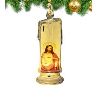 Bougie de prière de dévotion LED sans flamme - Bougie de décoration religieuse des Saints de Jésus, bougies religieuses à LED, bougies festives sans flamme pour bureau et maison