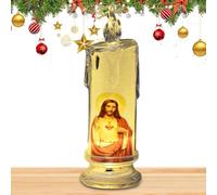 Bougie de prière sans flamme | Bougie de dévotion LED - Bougie religieuse des Saints de Jésus, Bougie de prière catholique, Accessoire spirituel pour la décoration de fête ou pour la méditazi