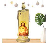 Bougie de prière sans flamme - Bougies religieuses à LED sacrées, décoration dévotionnelle des saints de Jésus | Effet flamme vacillante réaliste, décoration spirituelle à piles, de maison