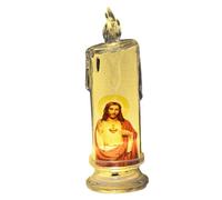 Bougie de prière sans flamme - Lumière spirituelle LED avec batterie, bougie d'église sûre | Bougie de décoration religieuse des saints de Jésus, bougie vacillante religieuse, lumière commémorative