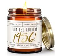 Bougie de soja « Édition limitée 1956 », avec champagne sur glace, cadeau d'anniversaire pour femme de 70 ans, pot réutilisable de 255 g, combustion de 50 heures, fabriquée aux États-Unis