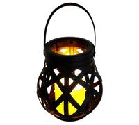 Bougie décorative vacillante avec lanterne, design élégant, lumière douce, idéale pour créer une atmosphère chaleureuse.