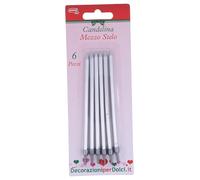 Bougie demi-tige argent 6 pièces