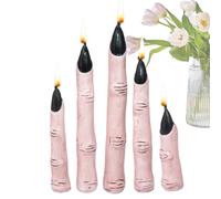 Bougie d'Halloween, bougies gothiques,Bougies à doigts grandeur nature d’Halloween | Bougie de pouce de sorcière effrayante d'intérieur avec ongles noirs, lumière de cire de paume, accessoire de décor