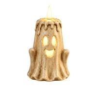 Bougie d'Halloween sans flamme, décoration lumineuse fantôme, télécommande