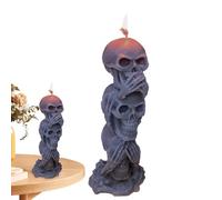 Bougie d'Halloween triple tête de mort, bougie « Hear No Evil See No Evil Speak », bougies en forme de tête de mort pour décoration d'Halloween