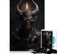 Bougie d'horreur satanique, Puzzle de 1000 pièces pour Adolescents, Jeu de réflexion apaisant, Cadeau de Noël de qualité supérieure (38x26cm)
