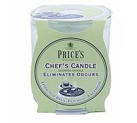 Bougie du chef dans un pot en verre anti odeurs parfum basilic, patchouli et géranium floral 30 heures