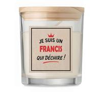 Bougie d'un Francis qui déchire 2- Candle - Idée Bougie Cadeau Personnalisable Cadeau Anniversaire Fête Original Famille Travail Départ Collègue Retraite Noël.