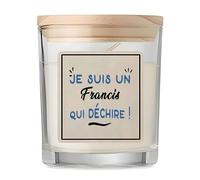 Bougie d'un Francis qui déchire - Candle - Idée Bougie Cadeau Personnalisable Cadeau Anniversaire Fête Original Famille Travail Départ Collègue Retraite Noël.