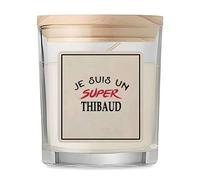Bougie d'un Super Thibaud - Candle - Idée Bougie Cadeau Personnalisable Cadeau Anniversaire Fête Original Famille Travail Départ Collègue Retraite Noël.
