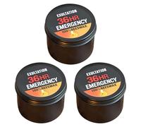 Bougie d'urgence à longue durée de combustion,3 mèches,Bougies de camping | Bougie de survie,Bougie de catastrophe longue durée,Kit survie 36 heures dans une boîte en métal,Bougies,Kit survies