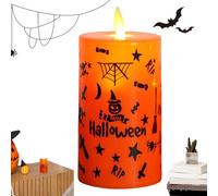 Bougie électronique - Lumière d'ambiance flamme vacillante - Fonctionne à piles motif graffiti LED bougies électroniques pour intérieur