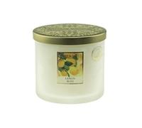 Bougie ellipse 2 mèches Heart and Home Citron d'Amalfi BLANC G