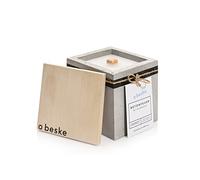 Bougie en béton à mèche permanente, Dimensions 13x13x13 cm, Torche de Jardin Rechargeable, Durée de Combustion Infinie grâce au Recyclage respectueux de l’Environnement de la Cire de Bougie